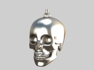 skull pendnt silver 3D model