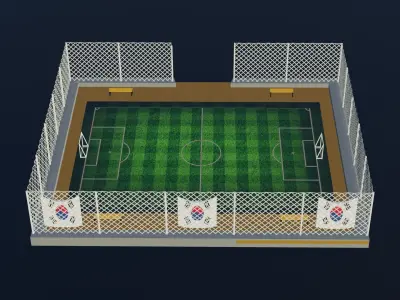 Soccer Stadium - South Korea Low-poly 3D model