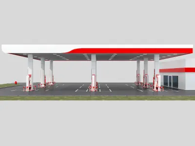 gas station 3D model