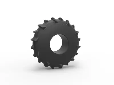 Dirt dragster rear tire at speed Scale 1 to 25 3D print model
