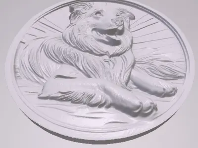 Border Collie 4 basrelief for 3D printing 3D print model