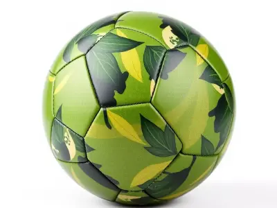 Tropical Green Soccer Ball model pack Low-poly 3D model