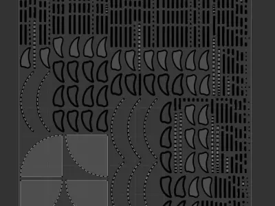 Medieval-modern-warm windows with abstract illustration 3D model