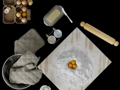 Kitchen decorative set 3D model