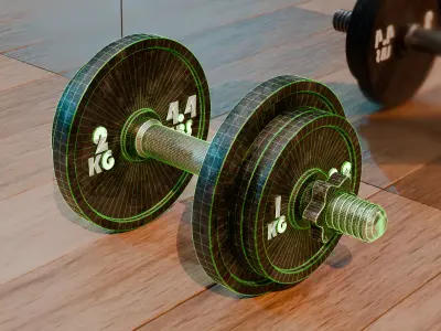 10 kg Dumbbell Set Realistic PBR 3D model