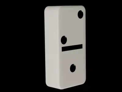 Ivory Domino piece  9 Low-poly 3D model