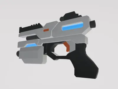 Stylized Low-Poly Sci-Fi Gun Low-poly 3D model