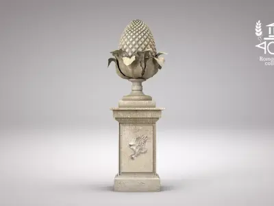 Roman Pine Cone Sculpture 3D model