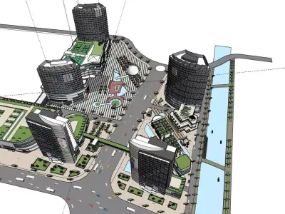 curve building mall 3D model