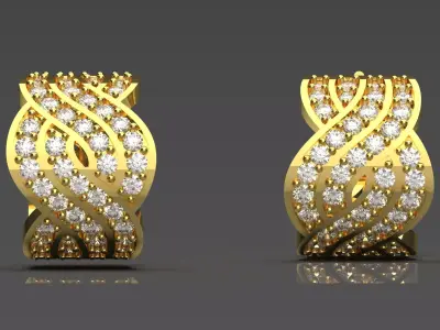 Sparkling Woven Hoop STL 3D jewelry earring model je0055 3D print model