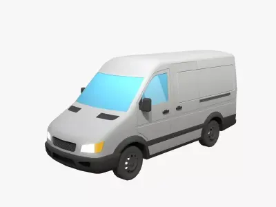 Lowpoly generic sprinter car Low-poly 3D model