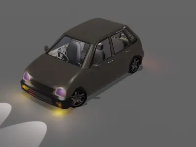 Car with interier 3D model