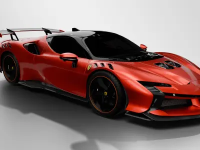 Ferrari SF90 Low-poly 3D model