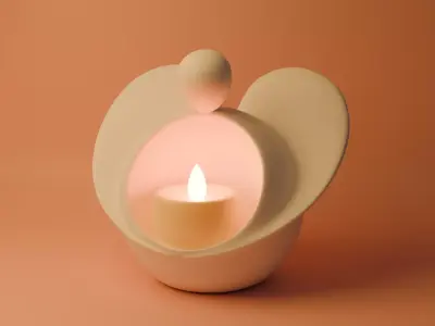 angel tealight holder 3D print model