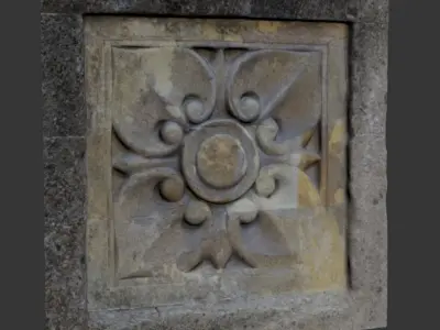 Ultra realistic Decorative plaster Scan 4k HD Low-poly 3D model