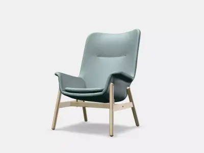 VEDBO High-back armchair 3 Low-poly 3D model