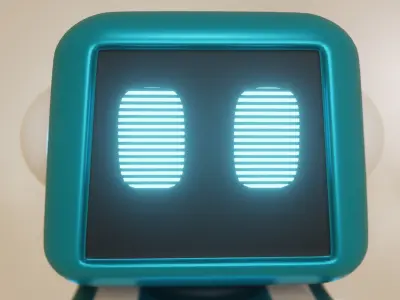 Simple Lowpoly The cute blue robot without rigging Free 3D print model