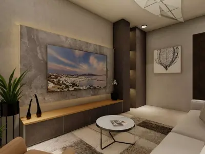 living room 3D model 2