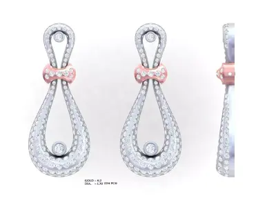 Luxury earrings for 3D printing 3D print model 7
