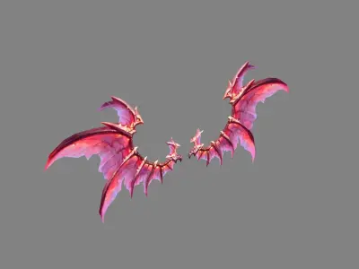 Cartoon death wing Low-poly 3D model
