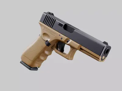 Glock 17 FDE Pistol Low-poly 3D model