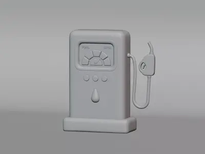 Cartoon Petrol Fuel Pump Low-poly 3D model