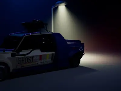 3d model of a futuristic weapon car Low-poly 3D model