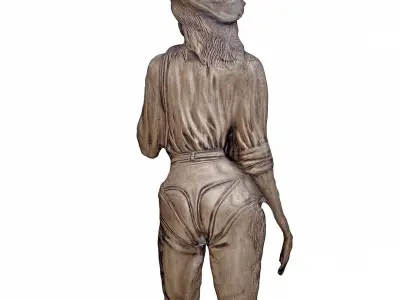 girl sculpt 3 Low-poly 3D model