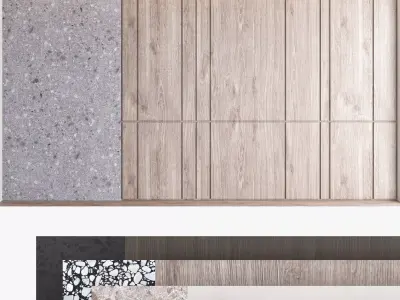 Decorative wall panel set 64 3D model