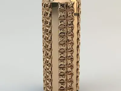 Richmond Interiors - Coral Ceramic Gold Vase 3D model