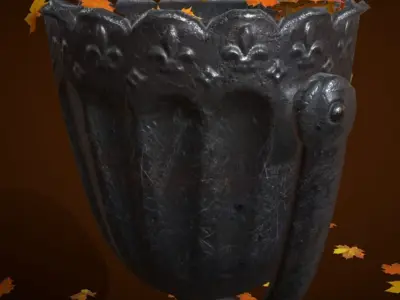 Old trashcan Free low-poly 3D model