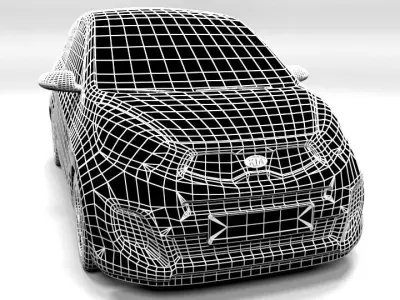 KIA PICANTO 3DOOR LOWPOLY Low-poly 3D model
