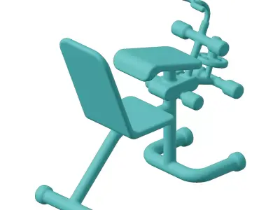 Plastic Gym Fitness Weight Bench Toy 3D model