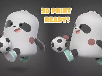 Panda Soccer 3D print model