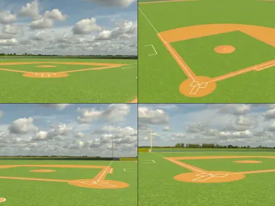 Baseball Field 4k PBR Low-poly 3D model