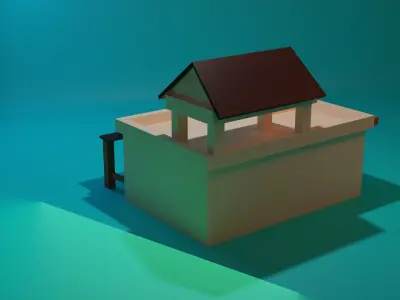 Build house with roof 3D model