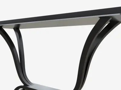 Art Deco Console Table Wooden 3D model