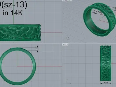 Engraving Band Ring 0469 3D print model