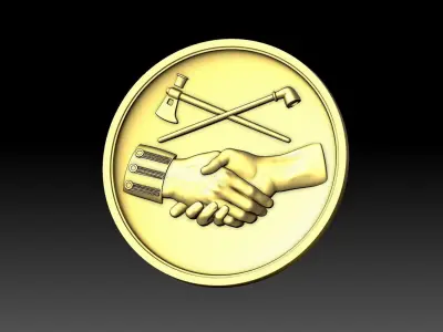 Peace Coin 3D print model