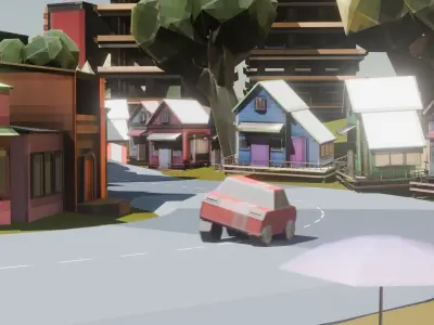 Low Poly Racing Track Low-poly 3D model