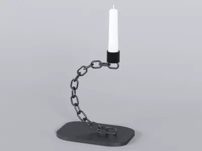 Alphabet C Chain Black Candleholder 3D Model True 4K PBR Renders Low-poly 3D model