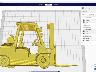 Forklift 3d printed 3D print model