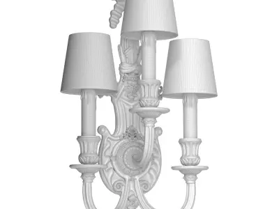 Large Antique Rococo Wall Lamp Sconce Classic English style 3D model