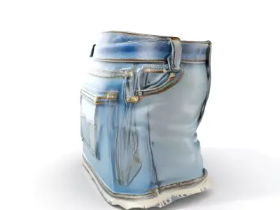 Denim Skirt D Model Pack Low-poly 3D model