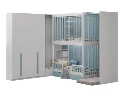 Childrens bunk bed 37 3D model