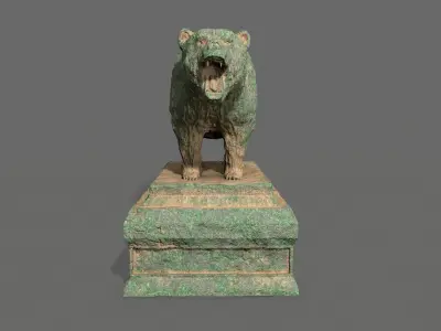 Bear Statue 7 Low-poly 3D model