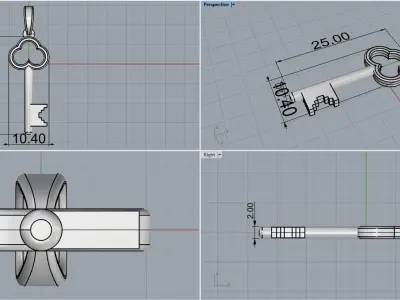 Key pendant model 954 3D print model