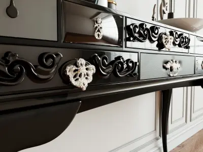 Console table with decor set 3D model