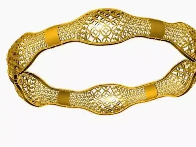 1212 Hexa Ripple Bangle 58MM-8gm 3D print model