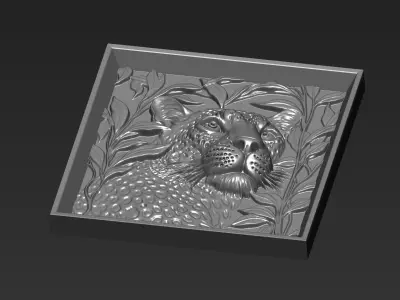 Leopard Head A22 3D print model
